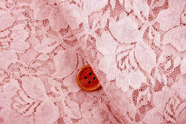 ラッセルレース生地 くすんだピンク【生地通販 布販売 江戸ッ子】