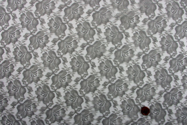 ラッセルレース生地　グレイ【50cm単位】(la824)