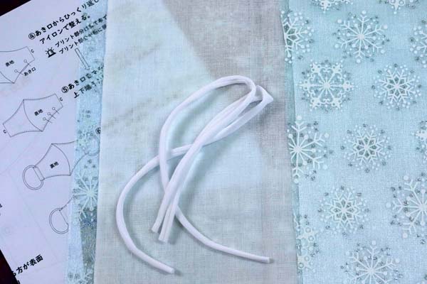 雪の結晶オーガンジーマスクキット　青