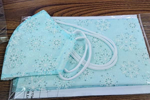 雪の結晶オーガンジーマスクキット　青