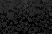チャイナドレス生地 中国民族衣装生地　竜と牡丹・黒地に黒