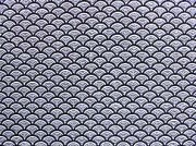 青海波文(せいがいはもん) 波文 波柄 波模様 和風ちりめん生地 紺色・ネイビー　約７０ｃｍ×約５０ｃｍカット　(0643-37)