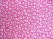シンプルで可愛い小桜の和風生地 レーヨンちりめん生地 ピンク色　約７０ｃｍ×約５０ｃｍカット　(0643-62)