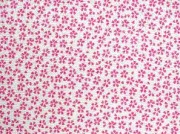 シンプルで可愛い小桜の和風生地 レーヨンちりめん生地 ピンク色・白色地　約７０ｃｍ×約５０ｃｍカット　(0643-68)