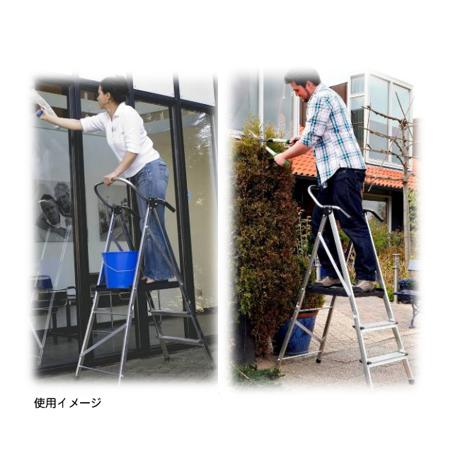 折りたたみ作業台（手すり付き大型踏み台） 3段 オランダ製 KWIKKIE