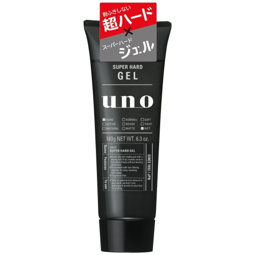 ファイントゥデイ uno ウーノ スーパーハードジェル f 180g 無香料 (男性用ヘアジェル)