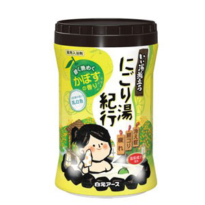 白元アース いい湯旅立ち ボトル にごり湯紀行 かぼすの香り 600g 医薬部外品