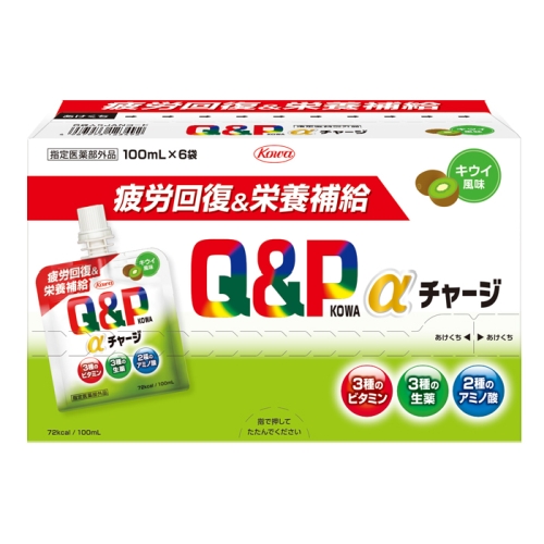 興和 キューピーコーワαチャージ（キウイ風味） 100mL×6袋 指定医薬部外品 (ビタミン含有保健剤)