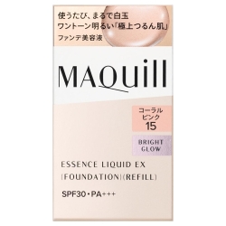 資生堂 マキアージュ エッセンスリキッド EX ブライトグロウ 付け替え用レフィル 24mL コーラルピンク15 (リキッドファンデーション)