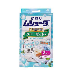 エステー かおりムシューダ 1年間有効 クローゼット用 3個入 マイルドソープの香り