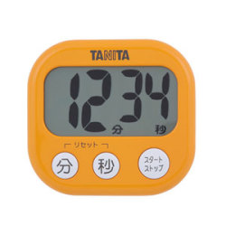タニタ デジタルタイマー でか見えタイマー アプリコットオレンジ (TD-384-OR)