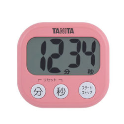 タニタ デジタルタイマー でか見えタイマー フランボワーズピンク (TD-384-PK)