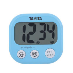 タニタ デジタルタイマー でか見えタイマー アクアミントブルー (TD-384-BL)