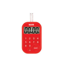 タニタ デジタルタイマー 100分計 レッド (TD-379-RD)