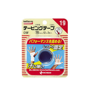 ニチバン バトルウィン テーピングテープ 非伸縮タイプ 19mm×12m 2ロール (C19F)