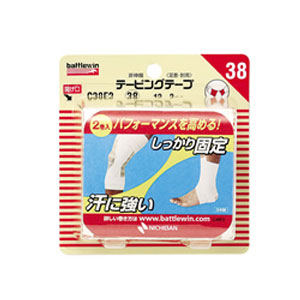 ニチバン バトルウィン テーピングテープ 非伸縮タイプ 38mm×12m 2ロール (C38F2)