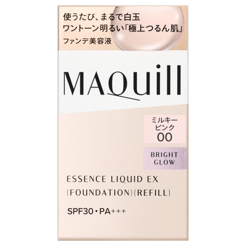 資生堂 マキアージュ エッセンスリキッド EX ブライトグロウ 付け替え用レフィル 24mL ミルキーピンク00 (リキッドファンデーション)