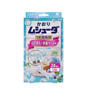 エステー かおりムシューダ 1年間有効 引き出し・衣装ケース用 24個入 マイルドソープの香り