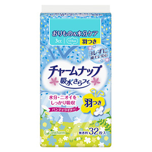 チャームナップ 吸水さらフィ パンティライナー 3cc 無香料 羽つき 32枚