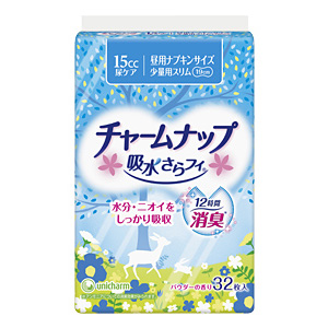 チャームナップ 吸水さらフィ 15cc 少量用 32枚 昼用ナプキンサイズ