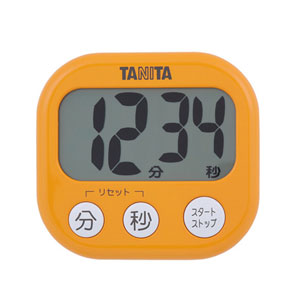 タニタ デジタルタイマー でか見えタイマー アプリコットオレンジ (TD-384-OR)