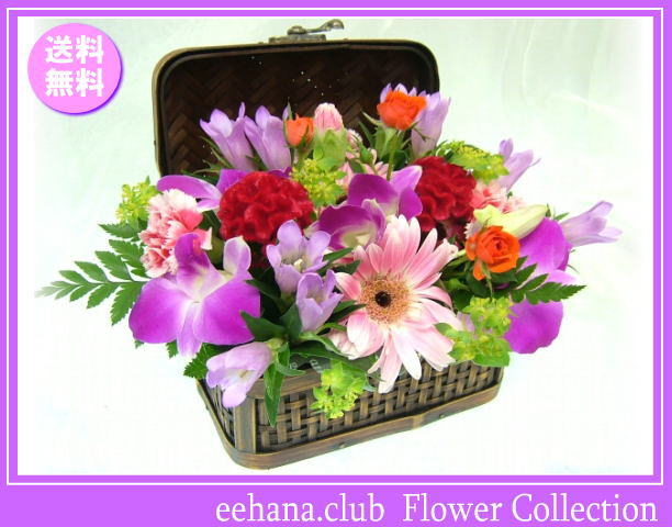 9月の誕生花★宝箱アレンジ3,500円【送料無料】【りんどう】【写真付きメッセージ選択可】ネット特価！！