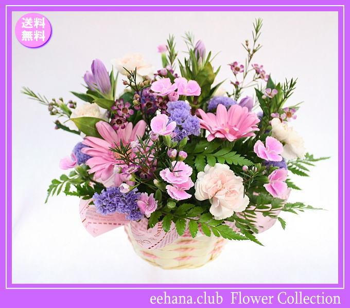 9月の誕生花★ピンクアレンジ3,500円【送料無料】【りんどう】【写真付きメッセージ選択可】ネット特価！！
