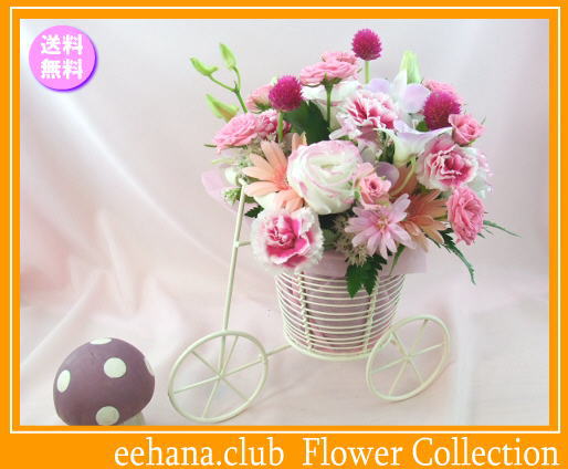 10月の誕生花★サイクルアレンジ4,000円【送料無料】花言葉付き【ガーベラ】【写真付きメッセージ選択可】ネット特価！！