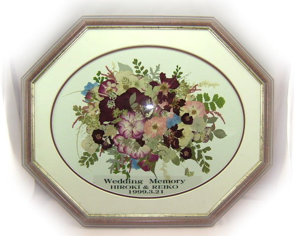 押し花ブーケ　八角額　【大】