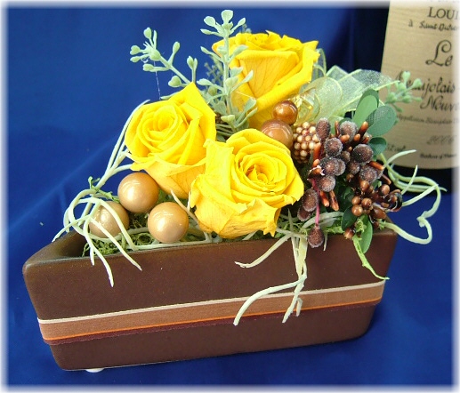 プリザーブドフラワーケーキイエロー2,980円-ネット特価！