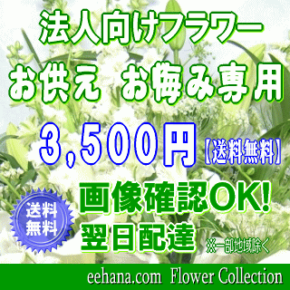 法人向けフラワー★お供え・お悔やみに贈る花★デザイナーにおまかせ3,500円【送料無料】【法事 お供え お盆 お彼岸 アレンジ 花束】