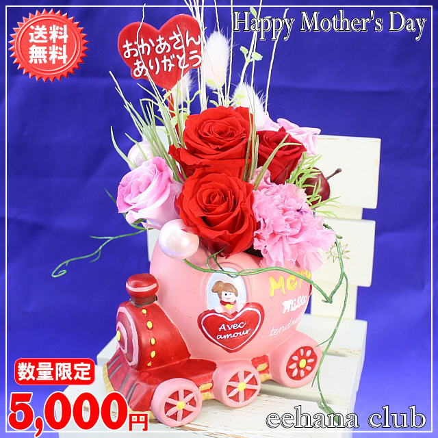 大人気！2020母の日プリザ★豪華★マミートレインプリザ5,000円【送料無料】ネット特価！