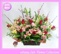 2月の誕生花★ナチュラルアレンジ花言葉付き【チューリップ】12,000円【送料無料】ネット特価！！