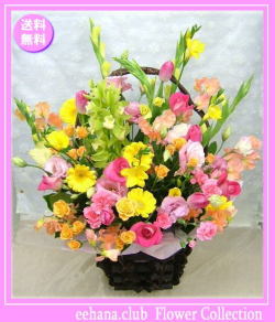 2月の誕生花★ファンタジーアレンジ花言葉付き10,000円【送料無料】【チューリップ】【四つ葉メッセージボトル選択可】ネット特価！！