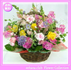 4月の誕生花★カラフルアレンジ5,000円【送料無料】花言葉付き【かすみ草】【四つ葉メッセージボトル選択可】ネット特価！