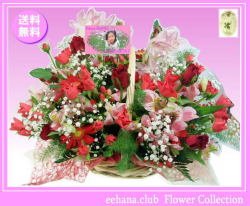 6月の誕生花★メモリーアレンジ10,000円【送料無料】【薔薇】【写真付きメッセージ選択可】