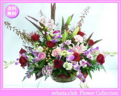 12月の誕生花★ファンシーアレンジ10,000円【送料無料】【デンファレ】【写真付きメッセージ選択可】ネット特価！