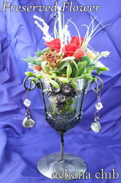 プリザーブドフラワー★ワイングラスレッド3,800円-ネット特価！