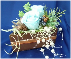 プリザーブドフラワーケーキスカイブルー2,980円-ネット特価！