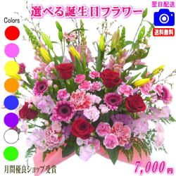 大人気！誕生日専用フラワー7,000円【送料無料】【画像閲覧OK！】【カード付】【フラワー お誕生日 花 プレゼント 即日発送