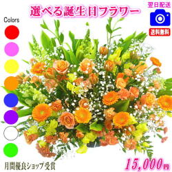 大人気！誕生日専用フラワー15,000円【送料無料】【画像閲覧OK！】【カード付】【フラワー お誕生日 花 プレゼント 即日発送