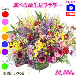 大人気！誕生日専用フラワー30,000円【送料無料】【画像閲覧OK！】【カード付】【フラワー お誕生日 花 プレゼント 即日発送