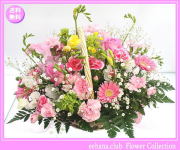 3月の誕生花★プリティーアレンジ花言葉付き5,000円【送料無料】【フリージア】【四つ葉メッセージボトル選択可】ネット特価！！