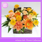 9月の誕生花★オレンジアレンジ3,500円【送料無料】【りんどう】【写真付きメッセージ選択可】ネット特価！！