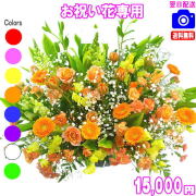 お祝い花専用フラワー15,000円【送料無料】【画像閲覧OK！】【カード付】開店・退職・結婚祝い・新築・出産 フラワー即日発送