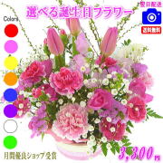 大人気！誕生日専用フラワー3,300円【送料無料】【画像閲覧OK！】【カード付】【フラワー お誕生日 花 プレゼント 即日発送