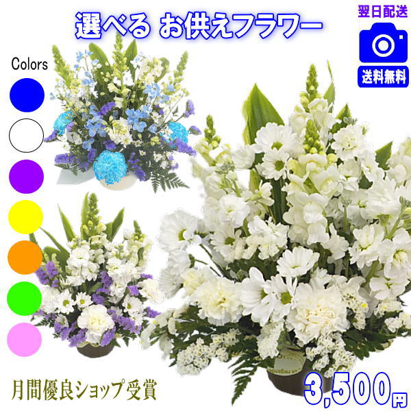 お供え・お悔やみに贈る花★デザイナーにおまかせ3,500円【送料無料】【法事 お供え お盆 お彼岸 アレンジ 花束】