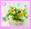 7月の誕生花★イエロー宝石箱アレンジ4,000円【送料無料】花言葉付き【トルコキキョウ】【写真付きメッセージ選択可】
