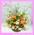7月の誕生花★スマイルアレンジ7,500円【送料無料】花言葉付き【トルコキキョウ】【写真付きメッセージ選択可】