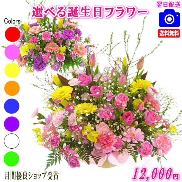 大人気！誕生日専用フラワー12,000円【送料無料】【画像閲覧OK！】【カード付】【フラワー お誕生日 花 プレゼント 即日発送